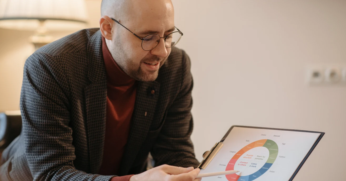 Technology professional reviewing project information